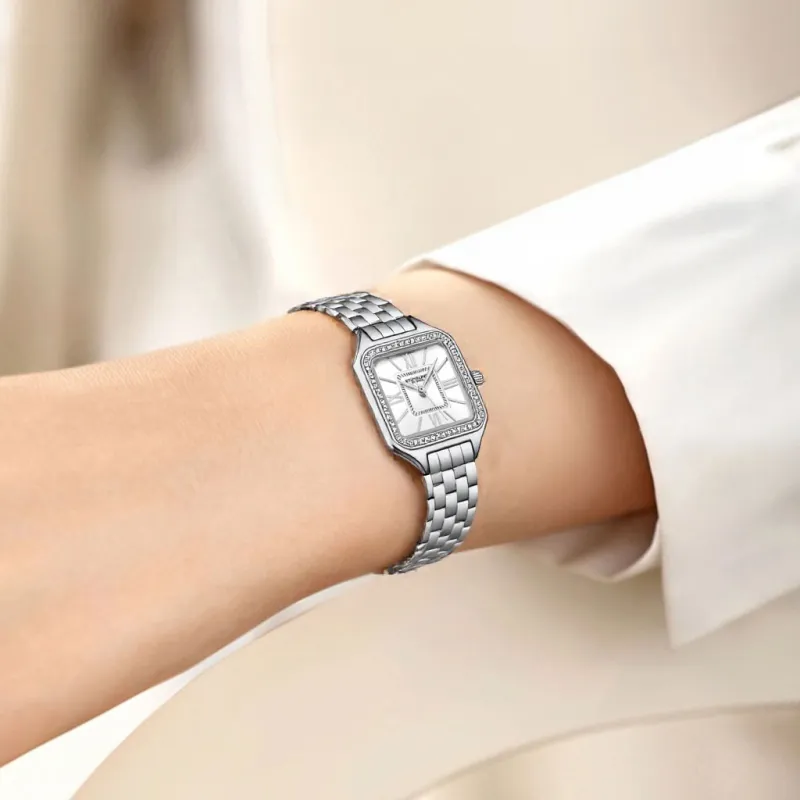 STUHRLING Wrist Watch Manual Mechanical Movement Stainless Steel Strap 40mm White Dial Unisex-4