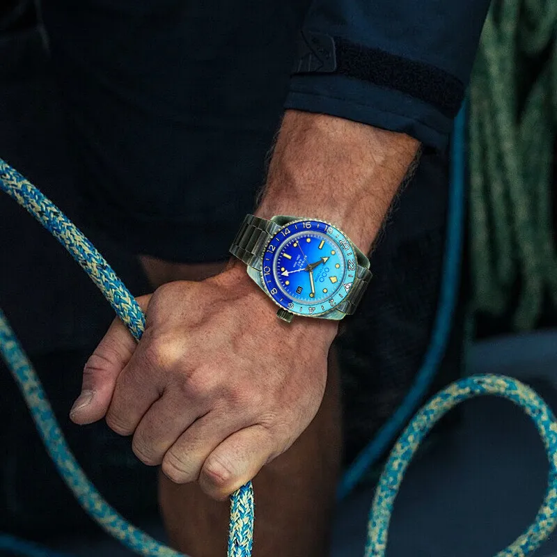 OUT OF ORDER Automatic Mechanical Movement Blue Dial Men's Watches-3