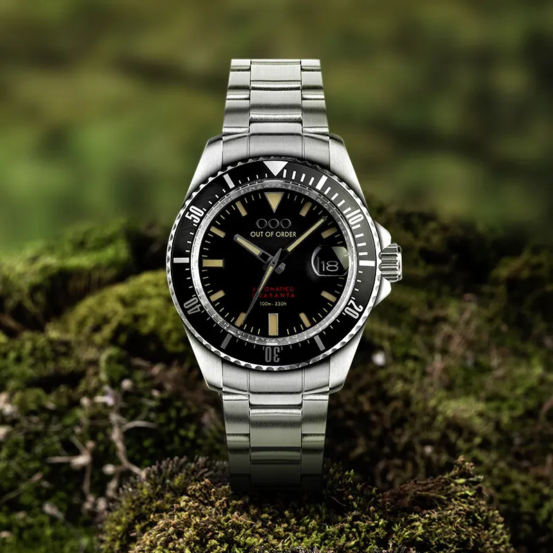 OUT OF ORDER Wrist Watch Automatic Mechanical Movement Black Dial Men's Watches-2