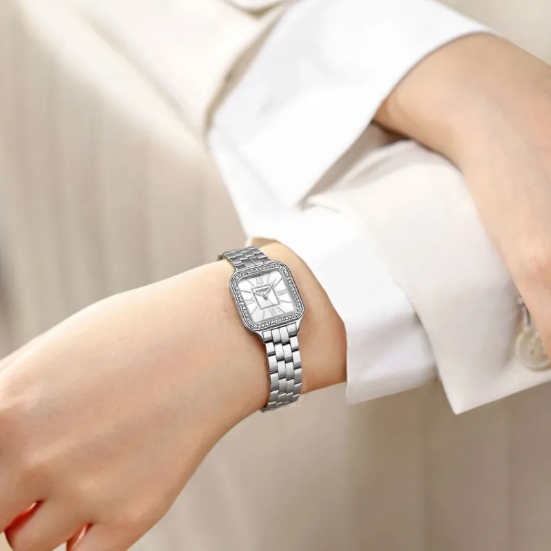 STUHRLING Wrist Watch Manual Mechanical Movement Stainless Steel Strap 40mm White Dial Unisex-5