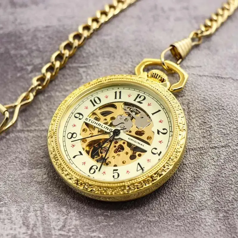 STUHRLING STUHRLING Mechanical Movement Manual Mechanical Movement Pocket Watches 48mm Unisex Gold Gold979.03-4