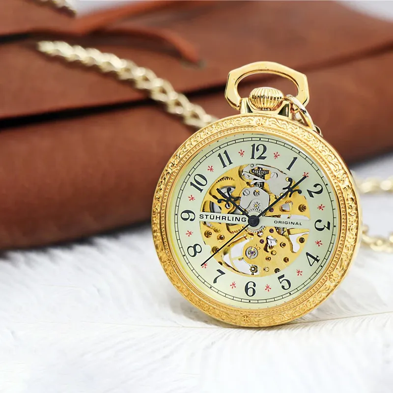 STUHRLING STUHRLING Mechanical Movement Manual Mechanical Movement Pocket Watches 48mm Unisex Gold Gold979.03-10