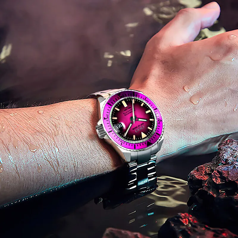 OUT OF ORDER Automatic Mechanical Movement Purple Watch Dial Men's Watches-4