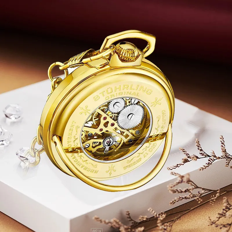 STUHRLING STUHRLING Mechanical Movement Manual Mechanical Movement Pocket Watches 48mm Unisex Gold Gold979.03-8