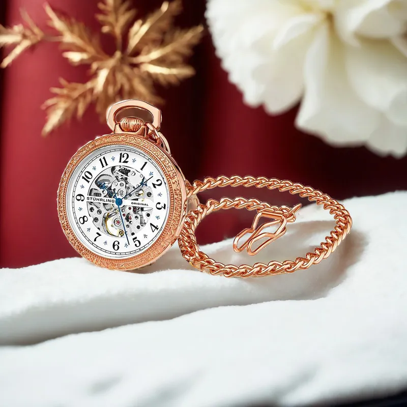 STUHRLING STUHRLING Mechanical Movement Manual Mechanical Movement Pocket Watches 48mm Unisex Rose Gold Rosegold979.04-6