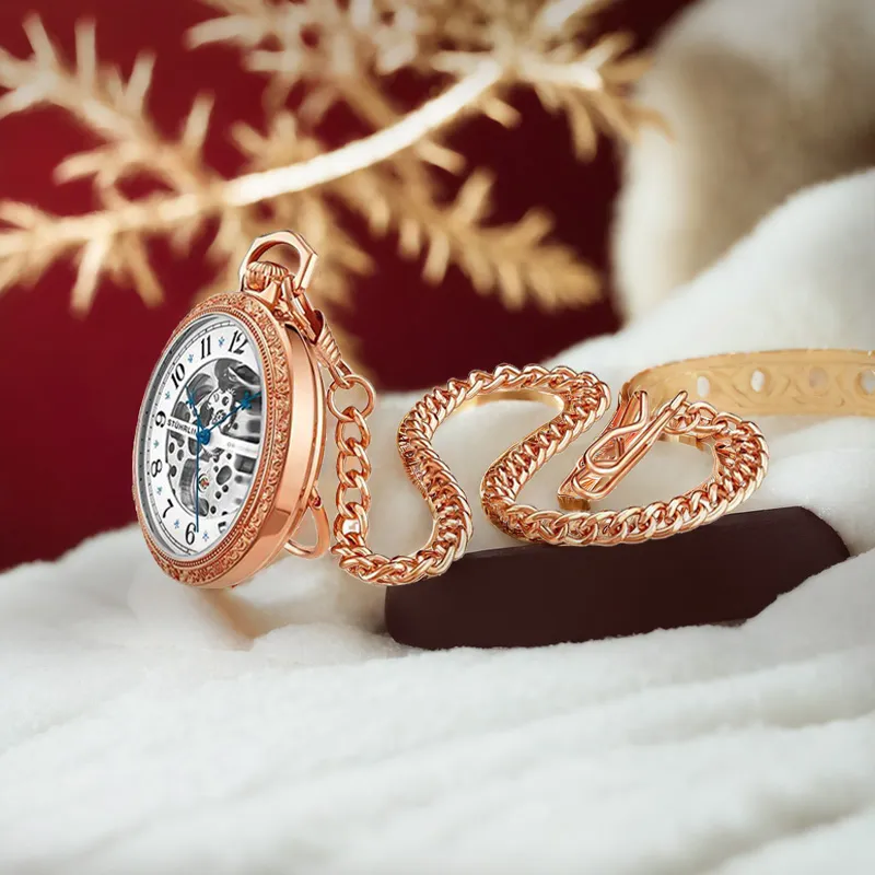 STUHRLING STUHRLING Mechanical Movement Manual Mechanical Movement Pocket Watches 48mm Unisex Rose Gold Rosegold979.04-5