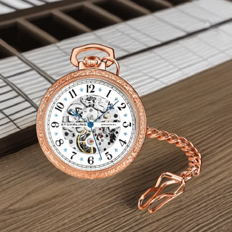 STUHRLING STUHRLING Mechanical Movement Manual Mechanical Movement Pocket Watches 48mm Unisex Rose Gold Rosegold979.04-13