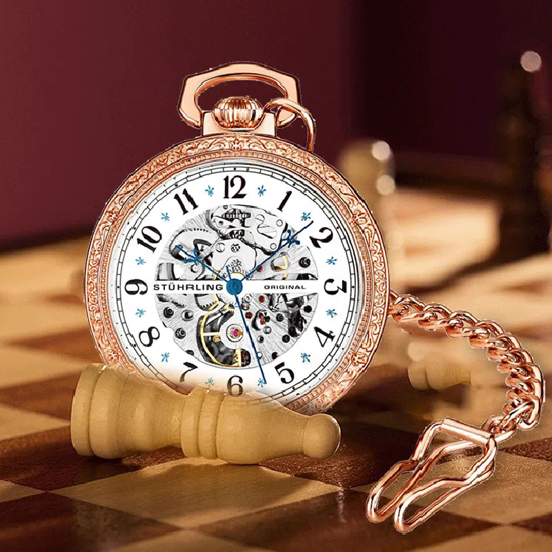 STUHRLING STUHRLING Mechanical Movement Manual Mechanical Movement Pocket Watches 48mm Unisex Rose Gold Rosegold979.04-8