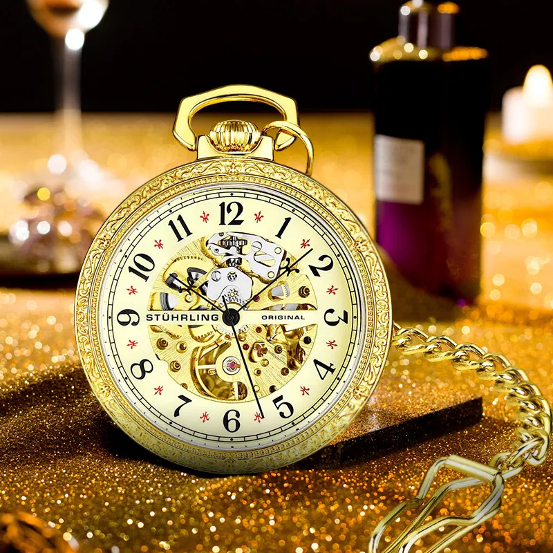 STUHRLING STUHRLING Mechanical Movement Manual Mechanical Movement Pocket Watches 48mm Unisex Gold Gold979.03-6