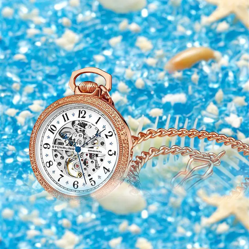 STUHRLING STUHRLING Mechanical Movement Manual Mechanical Movement Pocket Watches 48mm Unisex Rose Gold Rosegold979.04-10