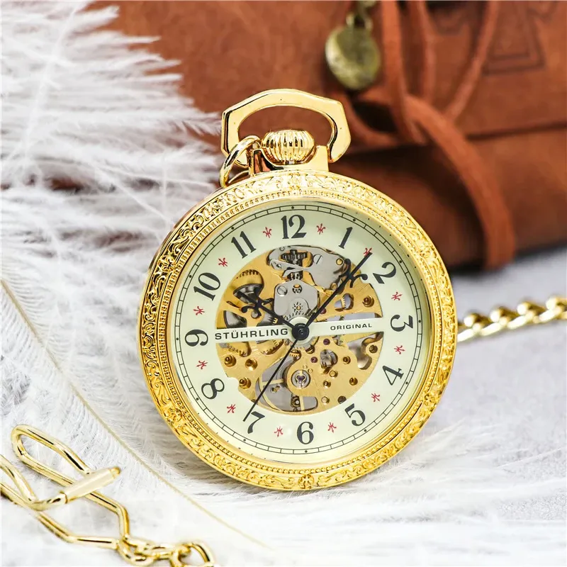 STUHRLING STUHRLING Mechanical Movement Manual Mechanical Movement Pocket Watches 48mm Unisex Gold Gold979.03-1