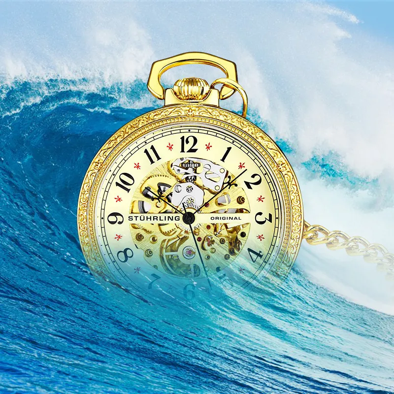 STUHRLING STUHRLING Mechanical Movement Manual Mechanical Movement Pocket Watches 48mm Unisex Gold Gold979.03-9