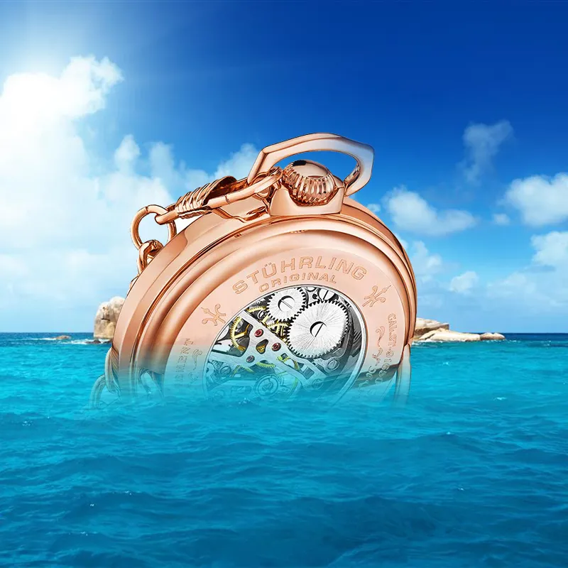 STUHRLING STUHRLING Mechanical Movement Manual Mechanical Movement Pocket Watches 48mm Unisex Rose Gold Rosegold979.04-11