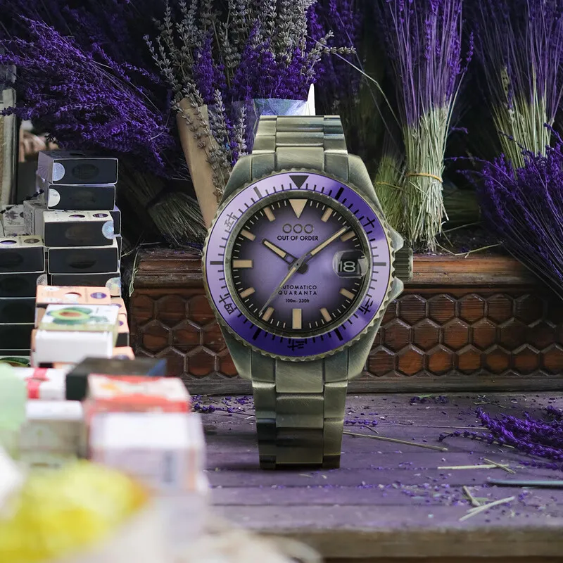 OUT OF ORDER Automatic Mechanical Movement Purple Watch Dial Men's Watches-3