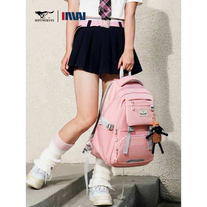 SEPTWOLVES Fabric Backpack Tubas Unisex Multicolor-4