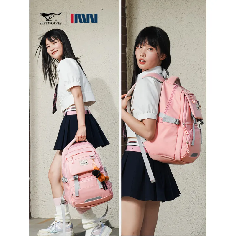 SEPTWOLVES Fabric Backpack Tubas Unisex Multicolor-3