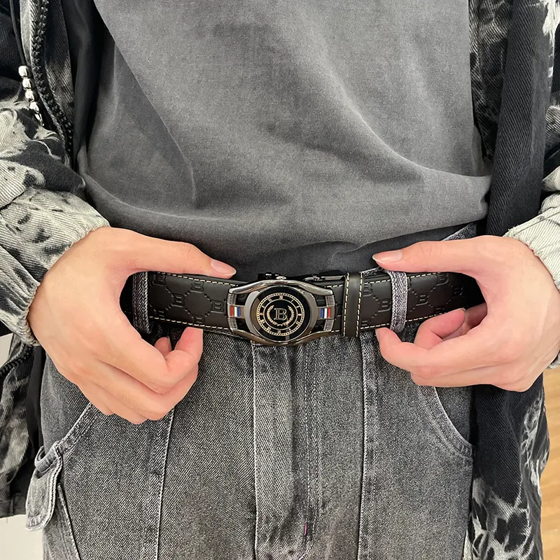 NINE NAIL Leather Belts Men-3