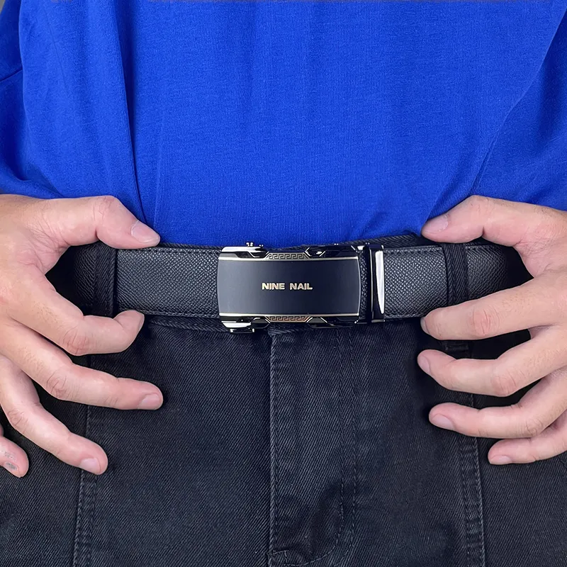 NINE NAIL Cow Leather Leather Belts Men's Width  3.5cm-7