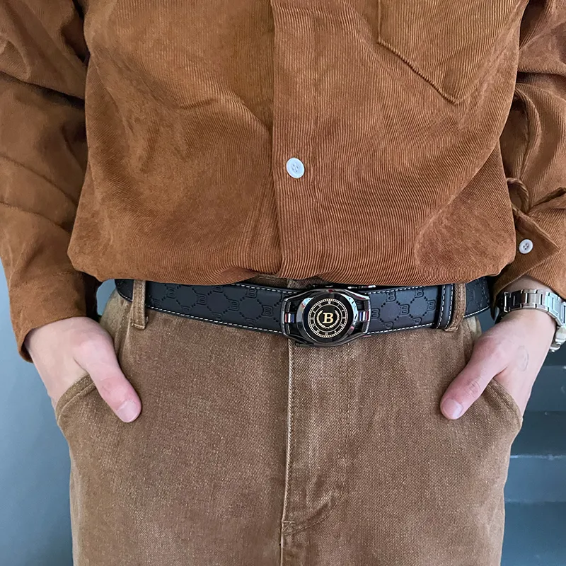 NINE NAIL Leather Belts Men-4