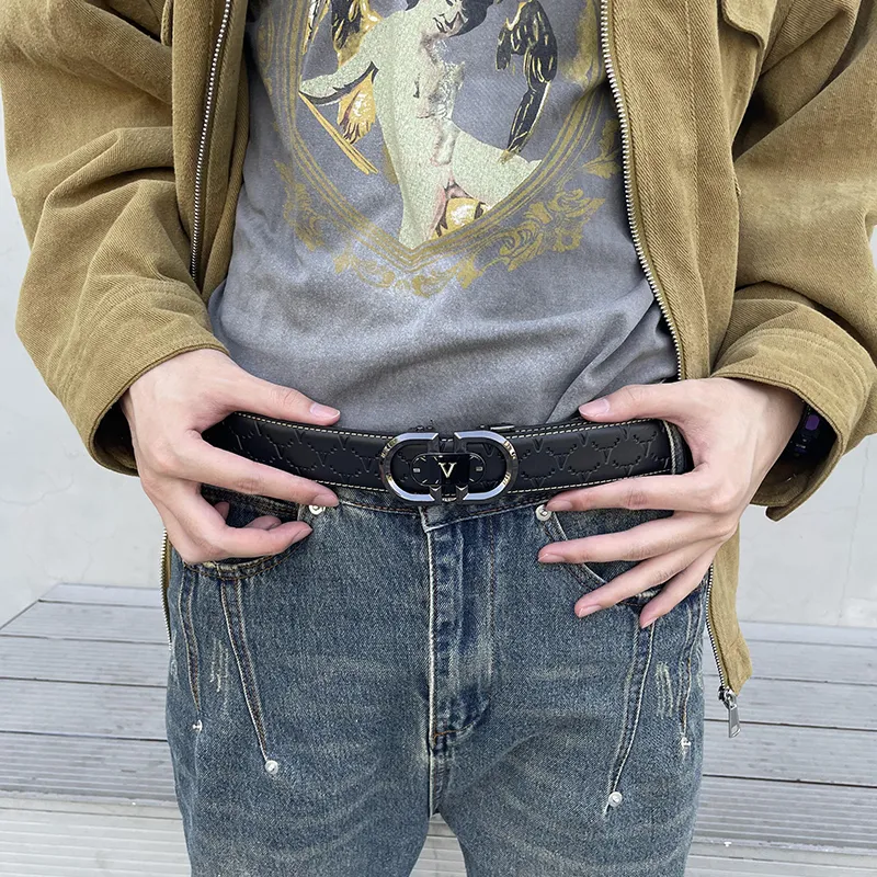 NINE NAIL Cow Leather Genuine Leather Men's Belt Men's Width 3.5cm-4