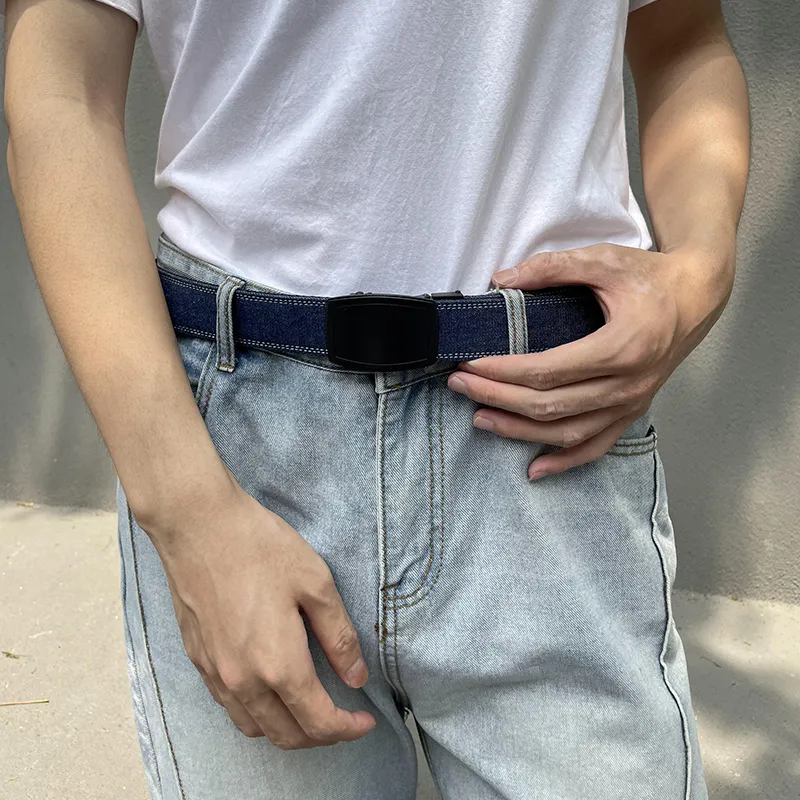 NINE NAIL Nine Section Spike Peaceful Life Buckle Denim Color Scheme Canvas Men's Belt Men's Width  3.5cm-10