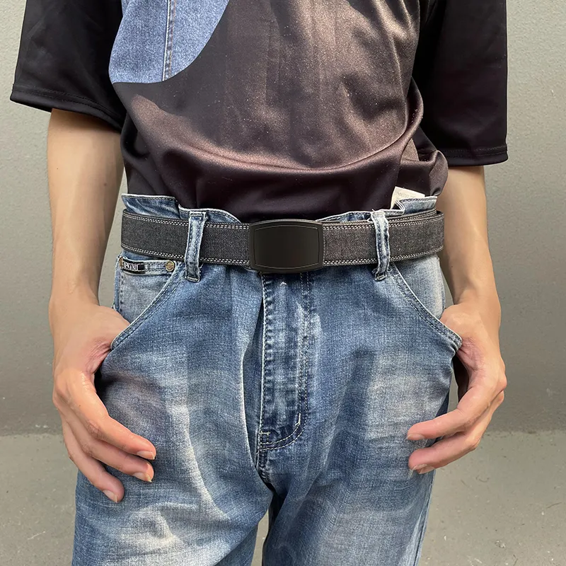 NINE NAIL Nine Section Spike Peaceful Life Buckle Denim Color Scheme Canvas Men's Belt Men's Width  3.5cm-5