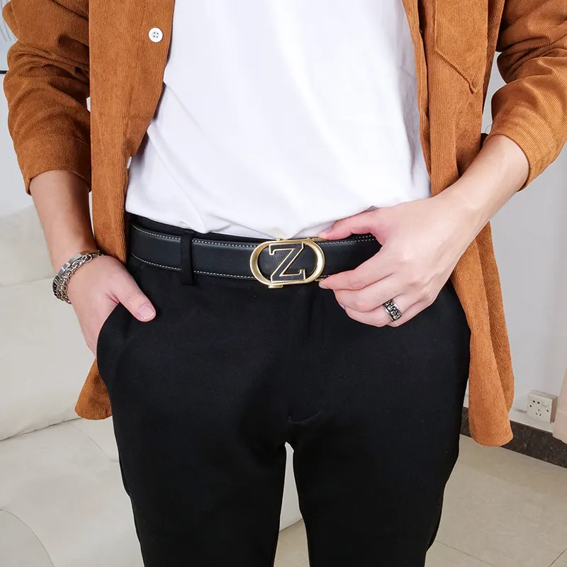 NINE NAIL Cow Leather Genuine Leather Leather Belts Men's Width  3.5cm-9