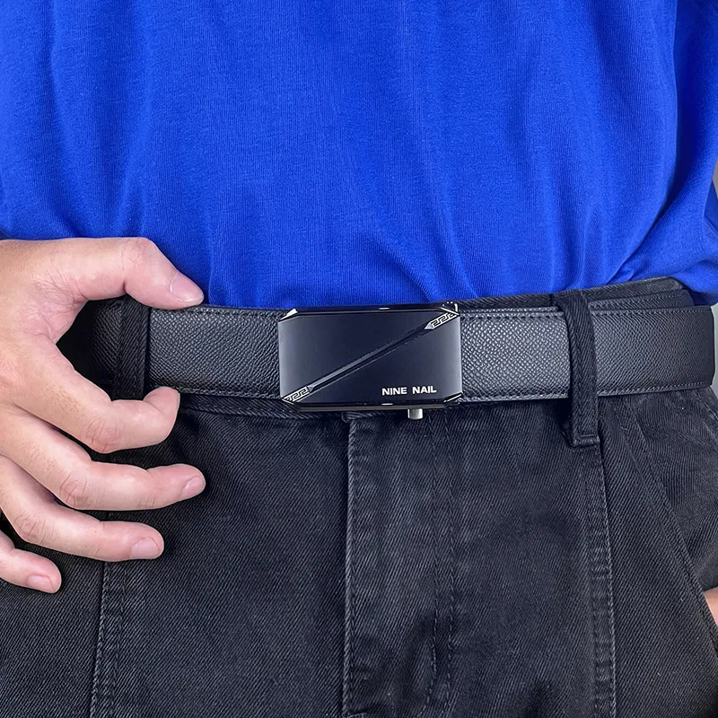 NINE NAIL Cow Leather Leather Belts Men's Width  3.5cm-6