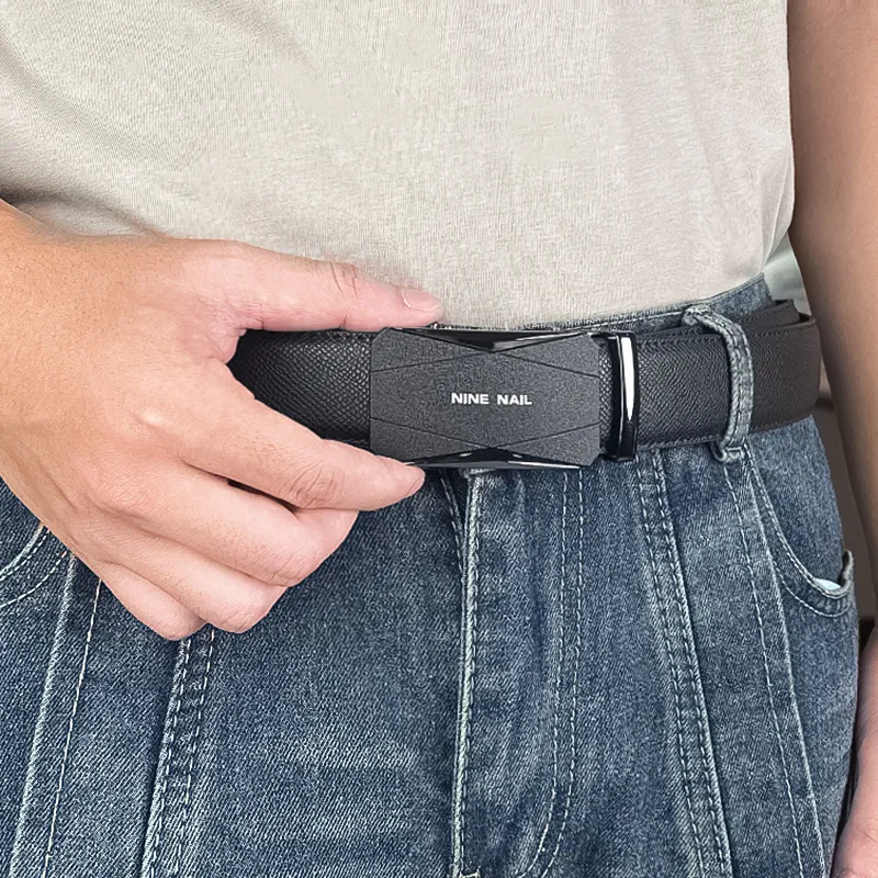 NINE NAIL Cow Leather Leather Belts Men's Width  3.5cm-6