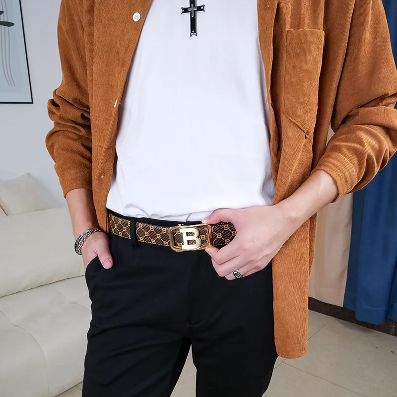 NINE NAIL Cow Leather Genuine Leather Leather Belts Men's Width  3.5cm-9