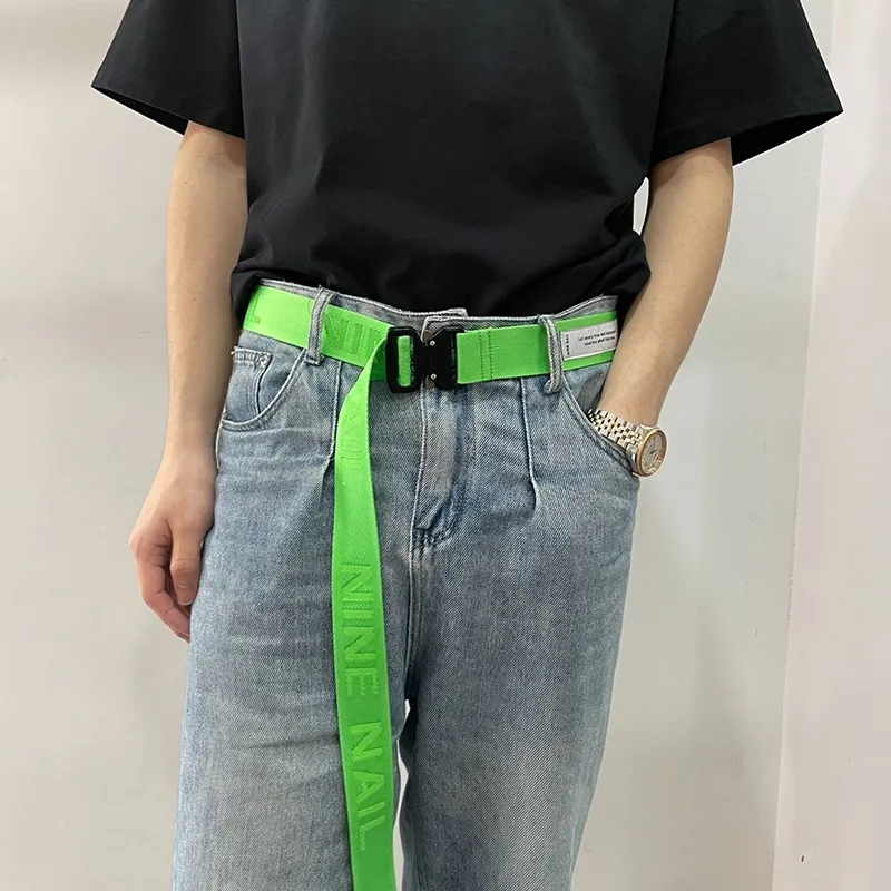 NINE NAIL Military Style Workwear Snake Buckle Nylon Canvas Belt Belt Unisex Width 3.7cm-10