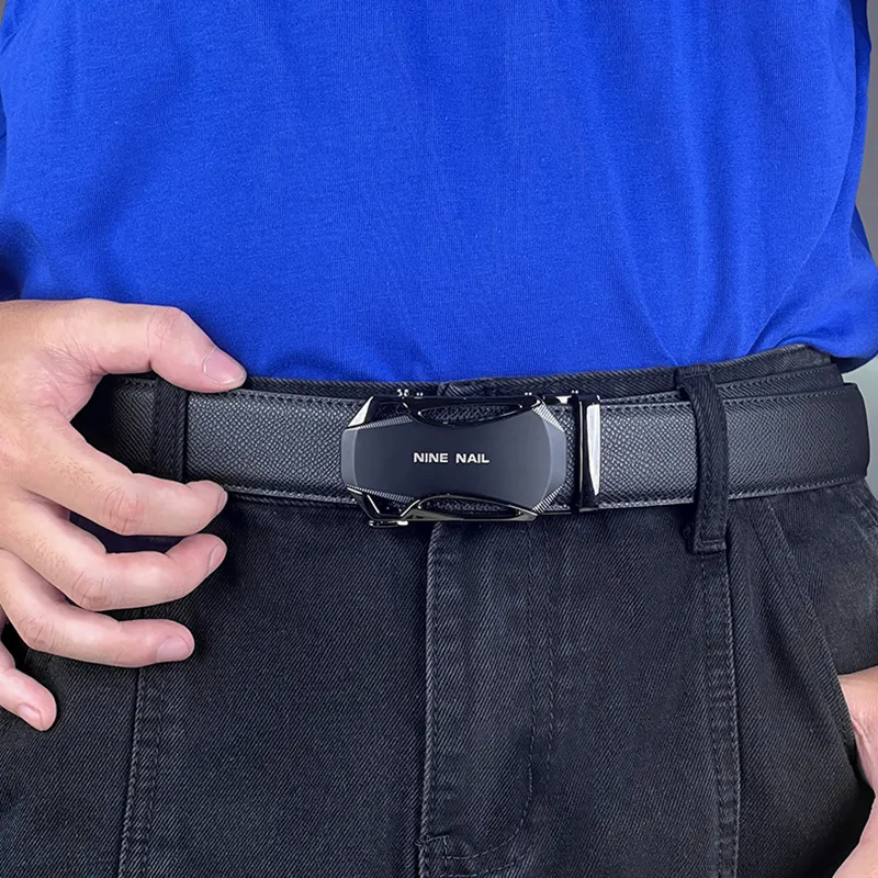 NINE NAIL Cow Leather Leather Belts Men's Width  3.5cm-7