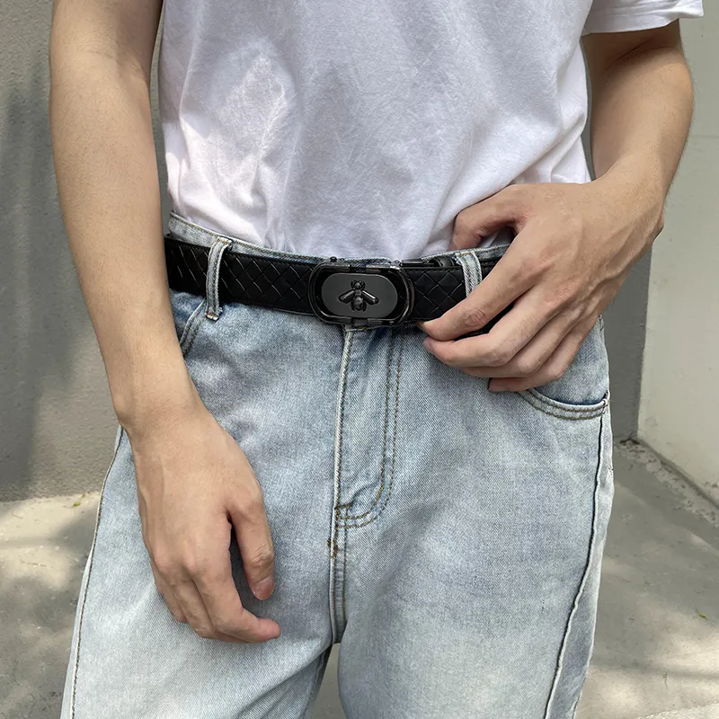 NINE NAIL Leather Belts Men-4