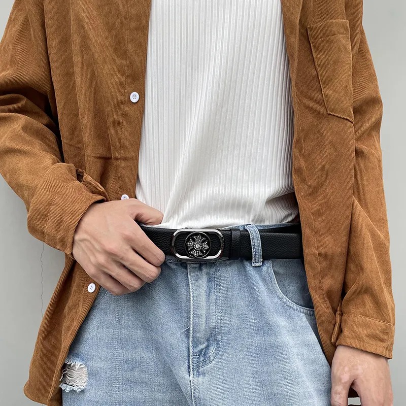 NINE NAIL Leather Belts Men-3