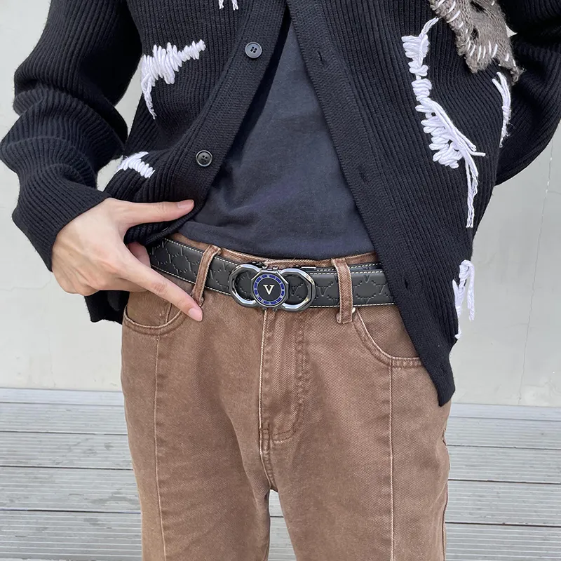 NINE NAIL Cow Leather Genuine Leather Men's Belt Men's Width 3.5cm-14