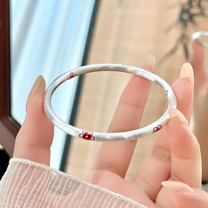 HAOYINFANG 999 Fine Silver Bangles Women's-2