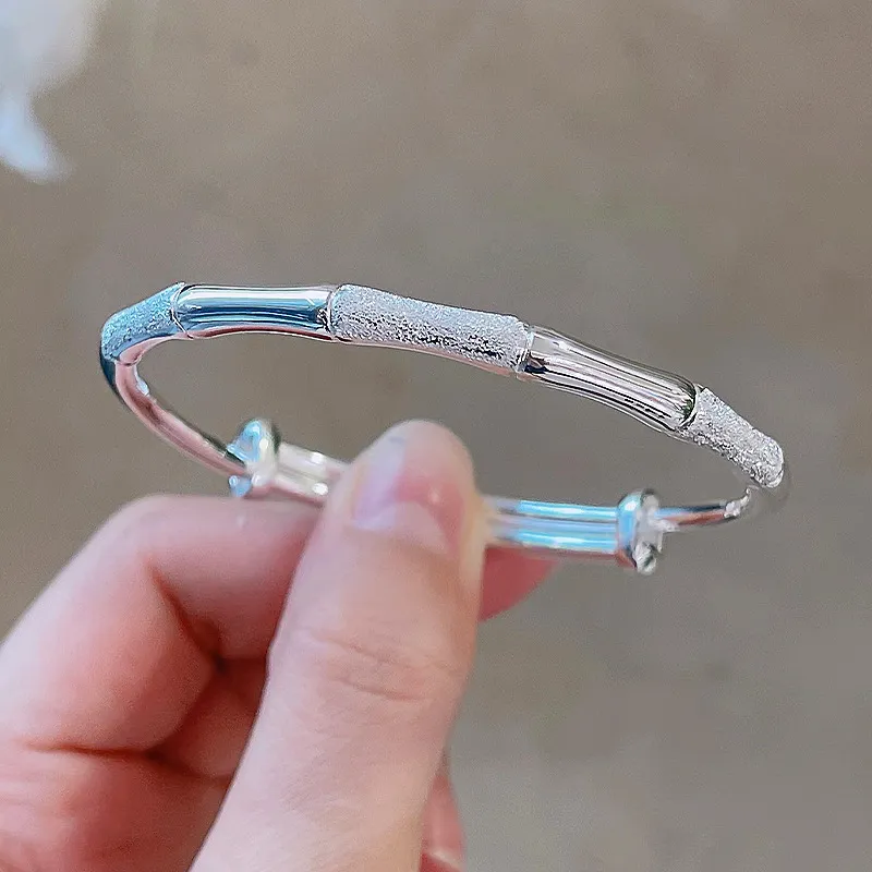 HAOYINFANG 999 Fine Silver Bangles Women's-2