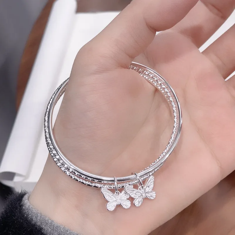 HAOYINFANG 999 Fine Silver Sterling Silver Bracelets Women's-4