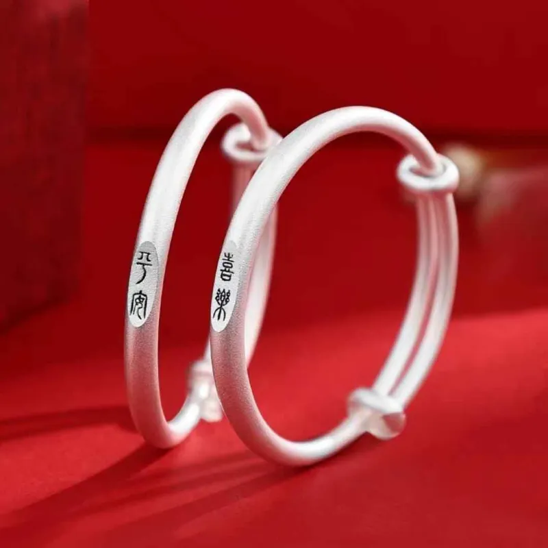 HAOYINFANG Pure Silver 999 Sterling Silver Bangles Kids'-1