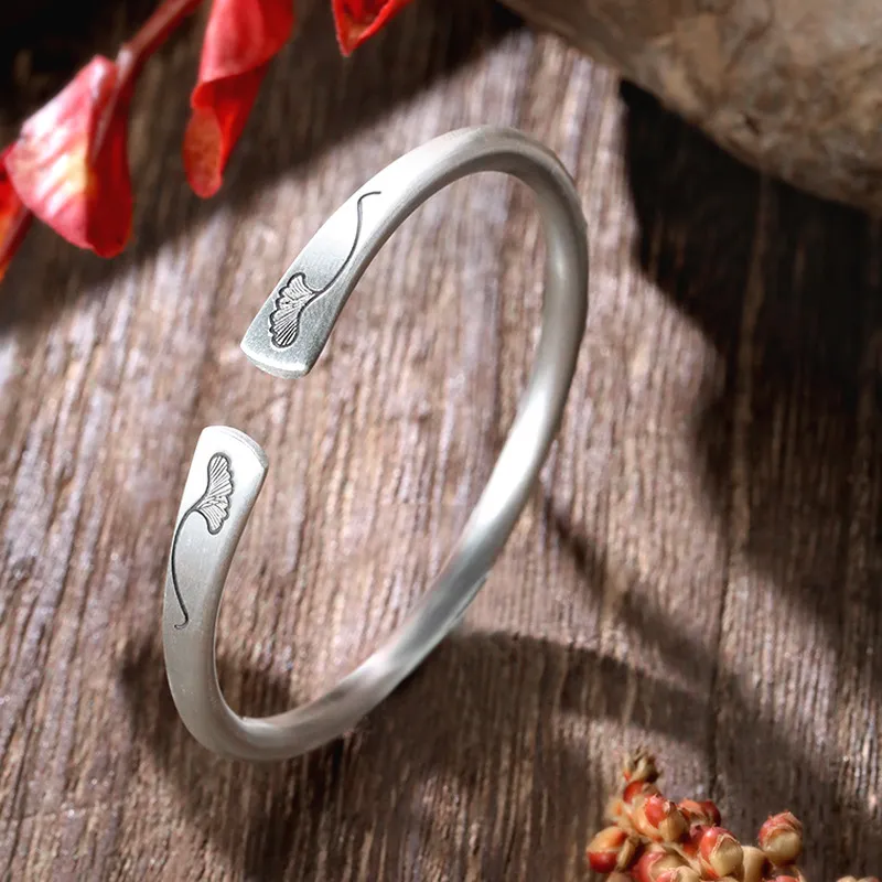 HAOYINFANG 999 Fine Silver Sterling Silver Bracelets Women's-1