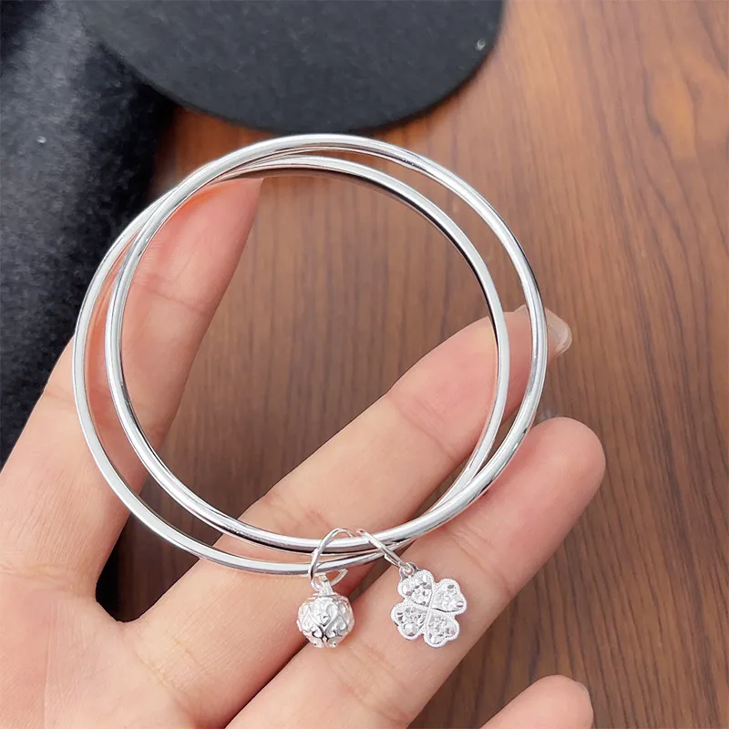 HAOYINFANG 999 Fine Silver Sterling Silver Bracelets Women's-4