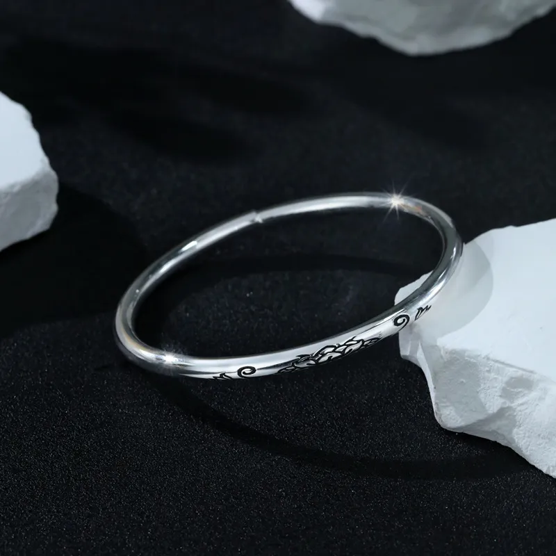 HAOYINFANG S999 Fine Silver Sterling Silver Bracelets Women's-2