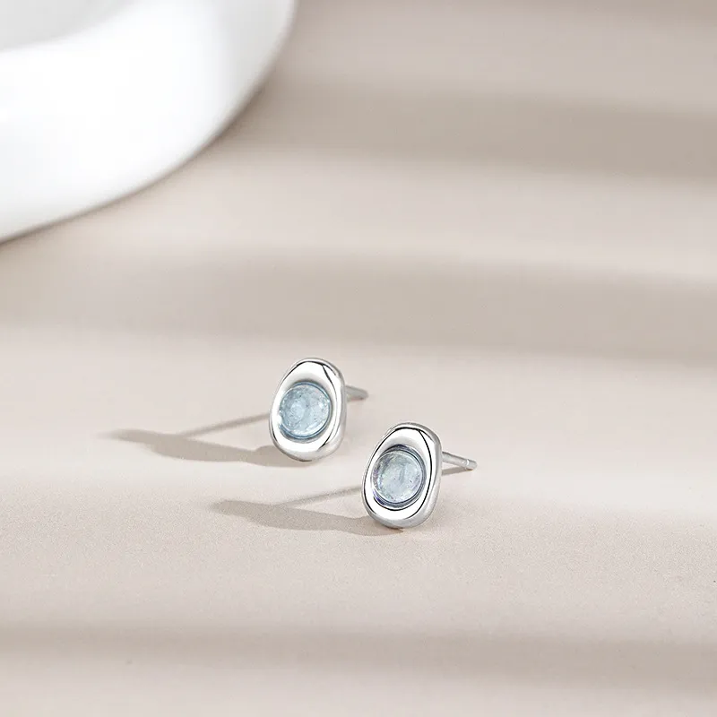 HAOYINFANG 925 Sterling Silver Stud Earrings Women's-2