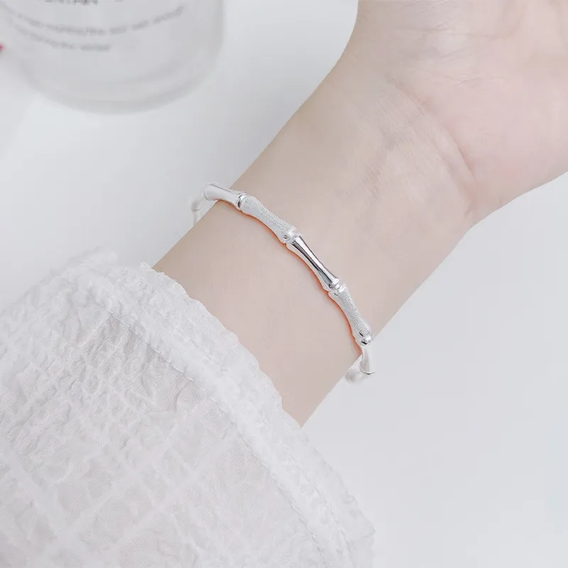 HAOYINFANG 999 Fine Silver 9 Sterling Silver Bangles Women's-2