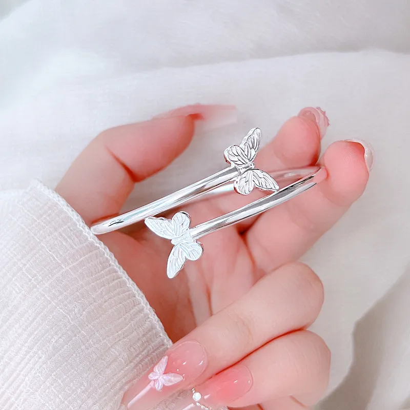 HAOYINFANG 999 Fine Silver Sterling Silver Bracelets Women's-2