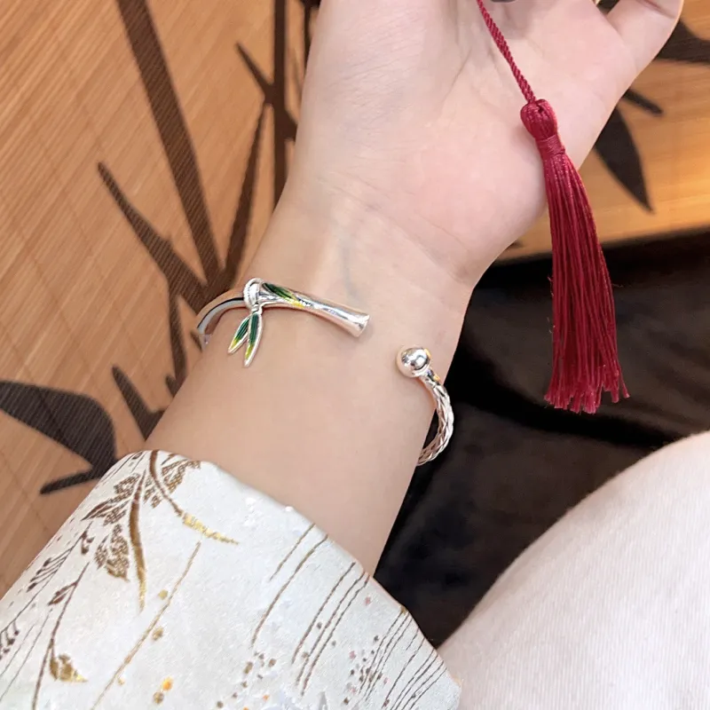HAOYINFANG 999 Fine Silver Sterling Silver Bracelets Women's-4
