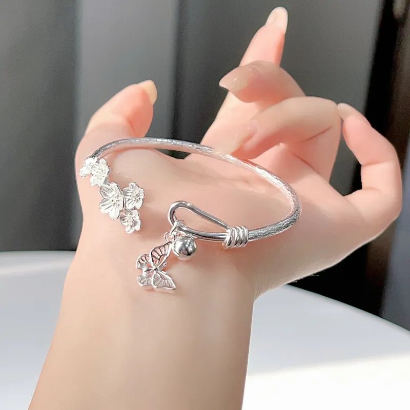 HAOYINFANG 999 Fine Silver Bangles Women's-4