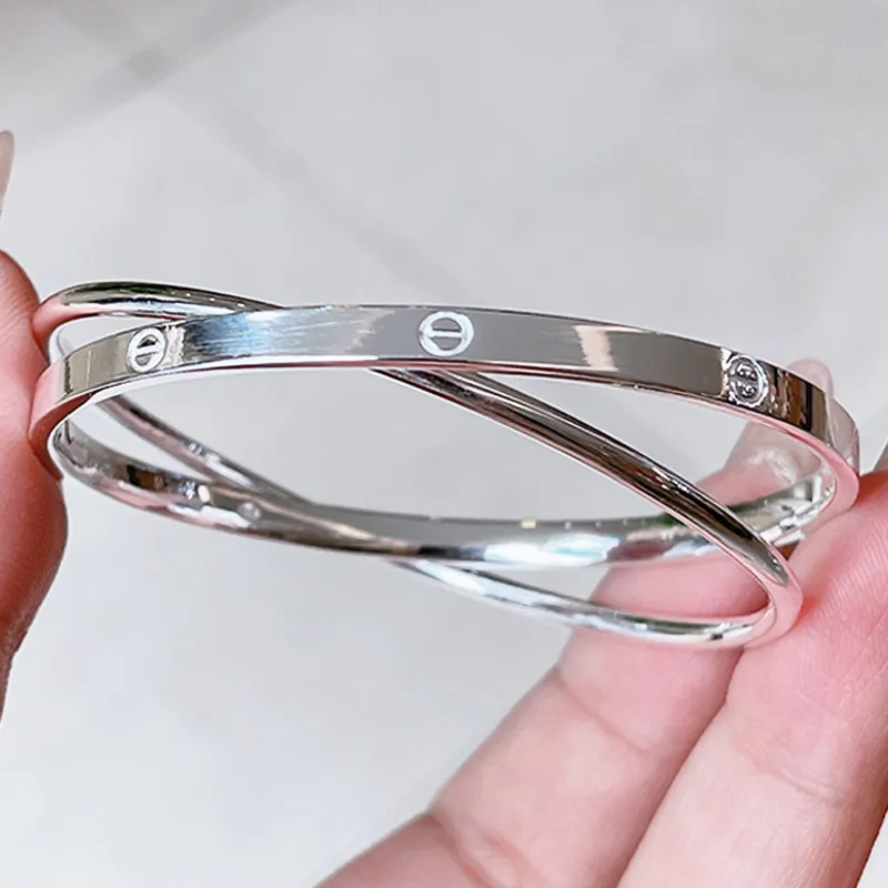 HAOYINFANG Pure Silver 999 Sterling Silver Bangles Women's-1