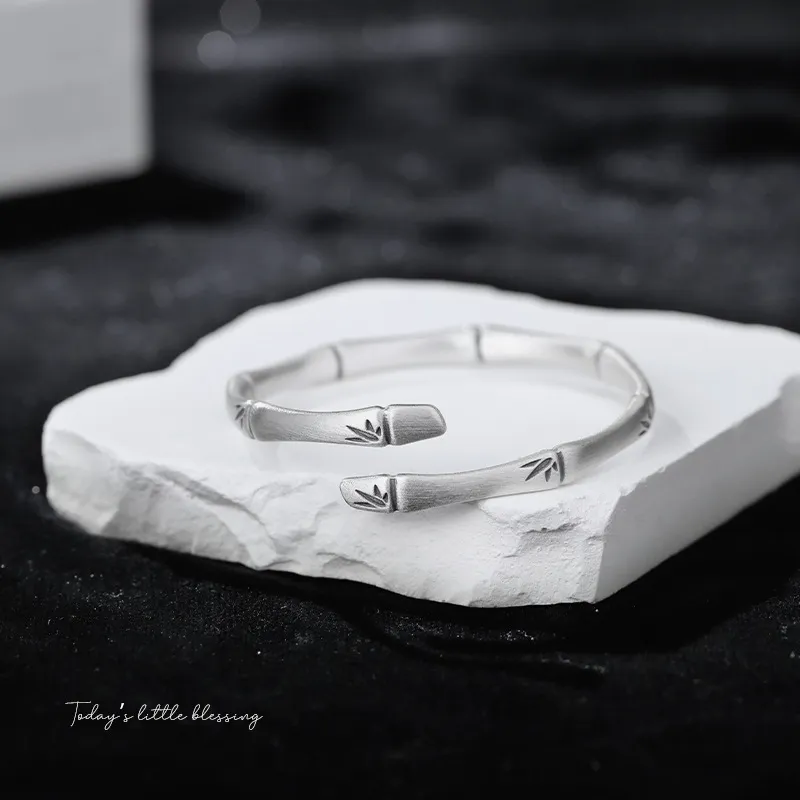 HAOYINFANG 999 Fine Silver Bangles Women's-3