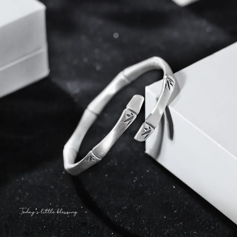 HAOYINFANG 999 Fine Silver Bangles Women's-1